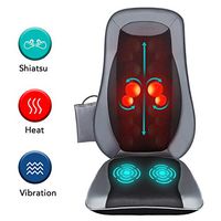 Naipo Shiatsu Back Massager Chair Pad with Heat & Vibrating Seat Massage Cushion for Shoulder Full Back Hips Muscle Relief, Use at Home Office Car