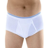 1-Pack Men's White Classic Regular Absorbency Washable Reusable Incontinence Briefs Large (Waist 38-40)