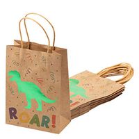 Juvale Dinosaur Birthday Party Supplies, Paper Goodie Bags (24 Pack)