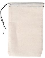 Made in The USA Cotton Muslin Drawstring Bags 50 (Black Hem Black Drawstring, 6x8)