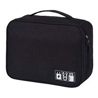 / Travel Cable Organiser Bag, Electronics Accessories Organizer Bag, Universal Carry Travel Gadget Bag for Cables, Power Bank,USB Drive, Charger Hard Disk(Black)