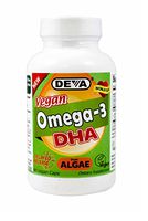 Deva Vegan Omega-3 DHA, Algae 200mg, Delayed Release 90 Vcap