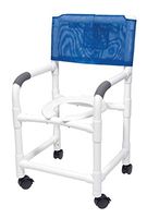 Lumex 89110 PVC Shower Commode Chair with Sliding Footrest, 18"