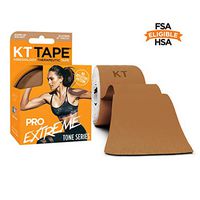 KT Tape Pro Extreme Therapeutic Elastic Kinesiology Sports Tape, 20 Pre Cut 10 inch Strips, 100% Synthetic Water Resistant Breathable, Pro & Olympic Choice, Warm-Up Walnut