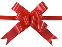 Pack Of 100, 4" Solid Lava Red Butterfly Pull Bows Magic Pull Bows 100% Polypropylene For Christmas & Valentine'S Day Baskets & Gifts