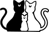 SAILORMOON Anime Sailor Moon Luna CAT Family Silhouette Vinyl Stickers Symbol 5.5" Decorative DIE Cut Decal for Cars Tablets LAPTOPS Skateboard - Black Color