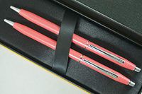 Cross Limited Series Century Classic Colors Tender Splash of Pearlescent deep Pink and Extremely Polished Appointments with Jewelry-Quality Center Band Ballpoint Pen and 0.7mm Pencil Set