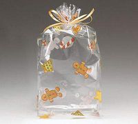 Small Christmas"Gingerbread Man" 7x2x3" Cello Cellophane Treat Food Snack Bags (40 ct)