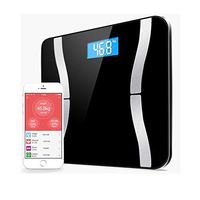 Digital Body Weight Scale, Smart Body Fat Scale,Bathroom Scale with Large Backlit Display, Step-On Technology, High Precision Measurements,180kg Max, Tempered Glass (Black)
