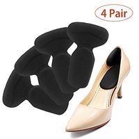 Heel Cushion Inserts,Heel Grips,Shoe Pads for Women Flat or High Heel(4 Pair) to Prevent Heel Slipping, Improve Shoes Too Big, Rubbing, Blisters, Foot Pain(Black)
