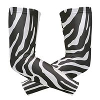 LEVEIS Black and White Zebra Arm Sleeves UV Protection for Men Women Sunblock Protective Gloves Running Golf Cycling Driving Long Arm Cover 1 Pair