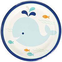 Creative Converting 322199 Blue Whale Dessert Plates, 7"