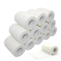 Estong 3"x5 Yards Vet Tape Wrap Wrist Ankle Bandage Stretch Self-Adherent Tape for Sports White 12 Rolls