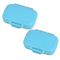 Skyflying 2PCS Three Compartment Subpackage Carry-On Pill Case/High Degree of Sealed by Silicone Ring/Storage Box for Ring Earrings (Blue)