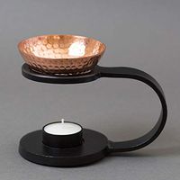 Iron & Copper Essential Oil Burner Aroma Diffuser, Candle Powered - w/Organic Lemongrass Essential Oil