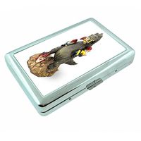 Gnomes Garden Decor S4 Silver Cigarette Case Metal Wallet Id Holder 4" X 2.75" RFID Protection