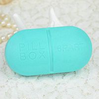 Pill Box 7 Day gLoaSublim,6 Compartments Portable Medicine Case Pill Shaped Tablet Box Organizer Container - Sky Blue