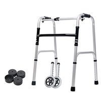 Qivor Elderly Walker Lightweight Folding Wheeled Walker with Four-Legged Walking Stick Auxiliary Walker (Color : Without Pulley)