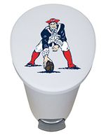 The Furniture Cove New 2.6 Gallon White Plastic Step Trash Can Waste Basket Featuring the Choice of Your Favorite Football Team Logo - FREE Trash Liner Included (Patriots Guard)