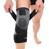 RLQ Knee Brace, Men Women Adjustable Hook Compression Sleeve, Suitable for Running, Hiking, Soccer, Basketball,Gray,XXXL
