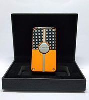 Flyingqin New Classic 3 Torch Jet Flame Cigar Lighter W/Punch New Design Yellow