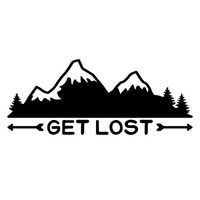 Get Lost Travel Mountains Vinyl Decal Sticker | Cars Trucks Vans SUVs Walls Cups Laptops | 5 Inch | Black | KCD2689B
