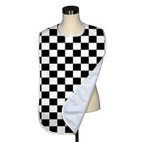Check Collection Adult Bib - Covered with Care Assorted Prints Available! (Black Racing Check)