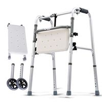EGCLJ Compact Folding Walker Mobility Aid Walker, Adjustable Height, Medical Walking Frame with Comfort Grip Ideal for Elderly & Handicap (Color : G)