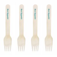 Dress My Cupcake Natural Wood Candy 500-Pack Buffet Forks DIY Kit, Bon Appetit, Aqua