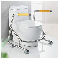 CUUYQ Bathroom Safety Frame, Toilet Safety Rails Toilet Safety Frame Toilet Handrails Grab Bar Bathroom Toilet Handrails Fits All Toilets,B