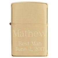 Personalized Zippo Brushed Brass Lighter with Free Engraving