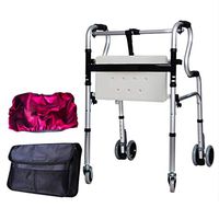 Disabled Walker, Four-Legged Elderly Walker armrests Chair Cane Anti-Fall Auxiliary Walker, 4 Choices (Color : D)