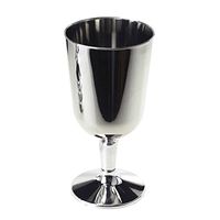Homeford Plastic Wine Disposable Cups, Silver, 7-Inch, 6-Piece