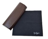 Eyekepper Men Womens Metal Glasses Case with Microfiber Cleaning Soft Cloth (Brown, 1pc)