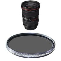 Canon EF 17-40mm f/4L USM Ultra Wide Angle Zoom Lens for Canon SLR Cameras w/ Tiffen Polarizer Filter