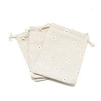 Kissitty 50 Pack Cotton Cloth Storage Bags with Drawstring 3.94x5.51 Inch Flower Printed Reusable Jewelry Gift Pouches for Wedding Party Favor