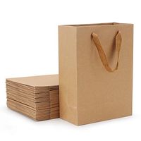 Kraft Paper Bags, Eusoar 25pcs 10.9" x 3.9" x 7.9" Brown Kraft Paper Shopping Bags with Soft Cloth Handles, Kraft Bags, Party Bags, Retail Handle Bags, Merchandise Bag, Wedding Party Bags