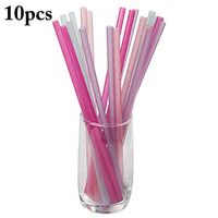 JUSTDOLIFE 10PCS Plastic Drinking Straw Creative Glitter Reusable Straw for Party