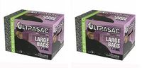 UltraSac 33 Gallon Trash Bags - (HUGE 100 Pack/w Ties) - 39' x 33' Heavy Duty Large Professional Quality Black Garbage Bags - Extra Strong Plastic Trashbags for Home, Kitchen, Lawn (2-(Pack))