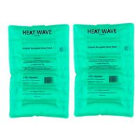 HEAT WAVE Instant Reusable Heat Packs – Large (8x12”), 2-Pack, Reusable Heat Pack for Muscle Aches, Back Pain, Pain Relief, Click Heat - Made in USA