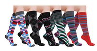 6 Pairs Women's Graduated Compression Trouser Socks-C 8-15mmHg(611-C)