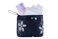 Menstruation Kit - First Period Kit to-go! (Period Starter Kit with Organic & Biodegradable Pads) (Black)
