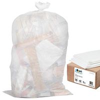 Plasticplace Contractor Trash Bags 42 Gallon - 4.0 Mil, Clear Heavy Duty Garbage Bag 33” x 48” (50 Count)