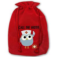 Stylish Mini Drawstring Red Santa Sack Professions Owl Nurse Package Party Favor Bags for X-mas-13.8" W X 17.7" H