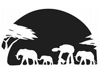AT-AT Elephants Silhouette Star Wars - Vinyl 6" wide (Color BLACK) decal laptop tablet skateboard car windows sticker