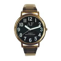 Unisex LV Gold Tone Watch w/Black Face