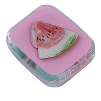 Bigsweety Cute Watermelon Contact Lens Case Portable Contact Travel Kit Cartoon Fruit Glasses Container Holder (Powder)