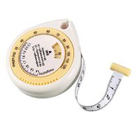 uxcell BMI Calculator 1.5m 6 Inch Double Scale Body Tape Measure White and Yellow