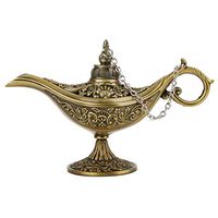 Yerflew Vintage Style Metal Carved Lamp Light Pot Art Craft Gifts Decoration Metal Polishes