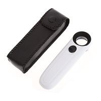 HoHome 40X Handheld 2 LED Light Magnifier, Reading Magnifying Glass, Lens Jewelry Loupe